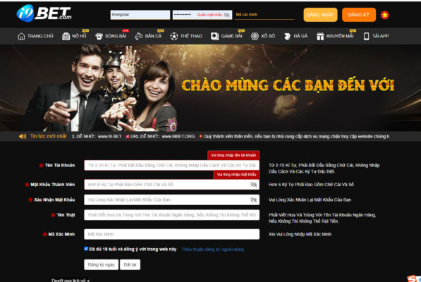 Hướng dẫn đăng ký tài khoản i9bet